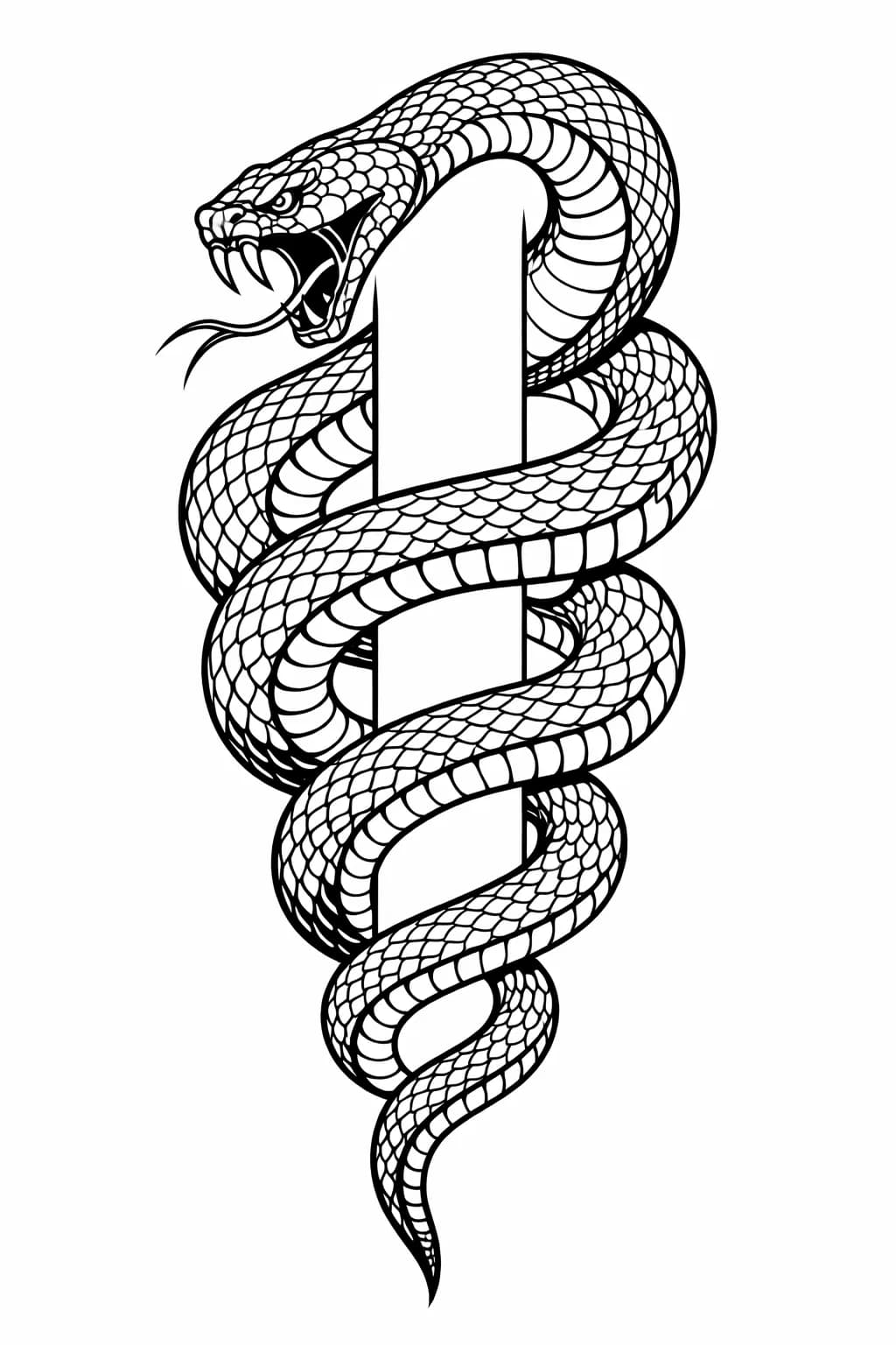 Blackwork snake wrap cover-up tattoo with coiling design
