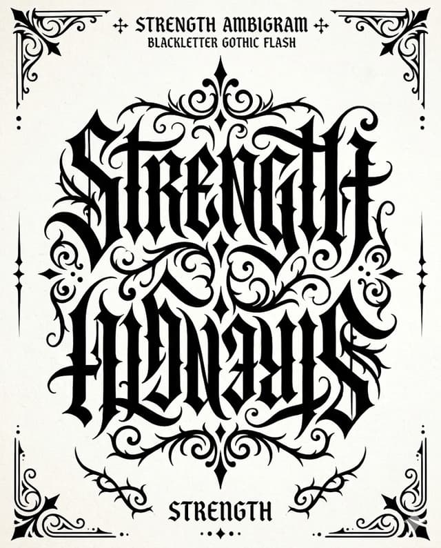 ambigram style gothic tattoo design example