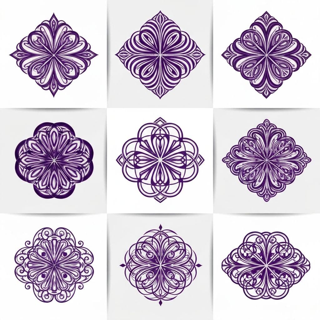 Collection of professional ambigram tattoo designs showing various typography styles and symmetrical patterns created with AmbigramGenerator.me